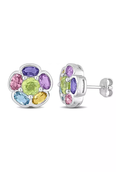 Cheap ๐ 3.70 ct. t.g.w. Multi-Gem Floral Stud Earrings in Sterling Silver by Belk & Co. ๐ 1 Cheap ๐ 3.70 ct. t.g.w. Multi-Gem Floral Stud Earrings in Sterling Silver by Belk & Co. ๐