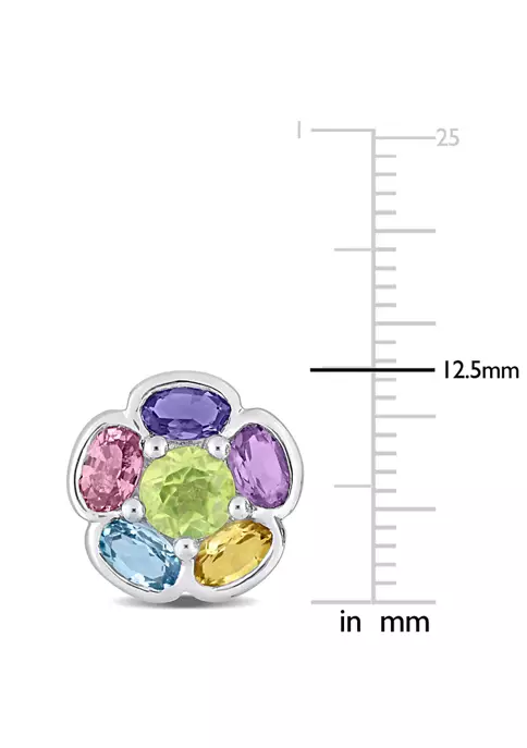 Cheap ๐ 3.70 ct. t.g.w. Multi-Gem Floral Stud Earrings in Sterling Silver by Belk & Co. ๐ 2 Cheap ๐ 3.70 ct. t.g.w. Multi-Gem Floral Stud Earrings in Sterling Silver by Belk & Co. ๐ - Image 2