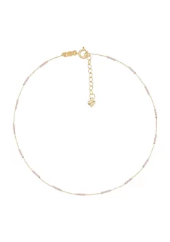 Brand new 😀 14K Yellow and Rose Gold Tube Bar Tin Cup on Chain Anklet by Belk & Co. 👍