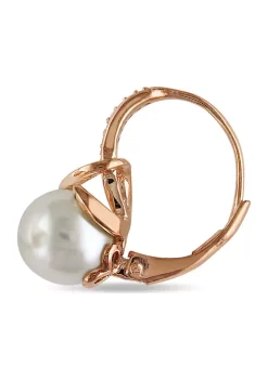 Best Sale ๐ 8 MM White Cultured Freshwater Pearl and Diamond Leverback Twist Earrings in Rose Plated Sterling Silver by Belk & Co. ๐ 8 Best Sale ๐ 8 MM White Cultured Freshwater Pearl and Diamond Leverback Twist Earrings in Rose Plated Sterling Silver by Belk & Co. ๐ -DealsBelk & Co. Store Belk 35169