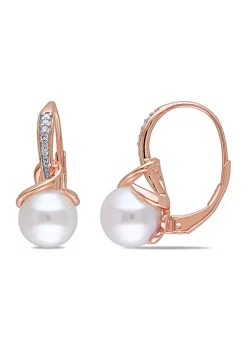 Best Sale ๐ 8 MM White Cultured Freshwater Pearl and Diamond Leverback Twist Earrings in Rose Plated Sterling Silver by Belk & Co. ๐ 9 Best Sale ๐ 8 MM White Cultured Freshwater Pearl and Diamond Leverback Twist Earrings in Rose Plated Sterling Silver by Belk & Co. ๐ -DealsBelk & Co. Store Belk 35170