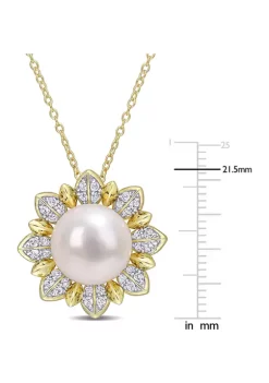 Promo ๐ 8.5-9 MM Cultured Freshwater Pearl and 1 CT TGW White Topaz Floral Pendant with Chain in Yellow Plated Sterling Silver by Belk & Co. โ๏ธ 7 Promo ๐ 8.5-9 MM Cultured Freshwater Pearl and 1 CT TGW White Topaz Floral Pendant with Chain in Yellow Plated Sterling Silver by Belk & Co. โ๏ธ -DealsBelk & Co. Store Belk 35181