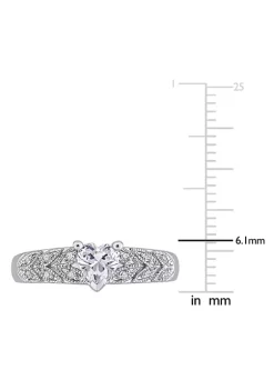 Best Pirce ๐ Lab Created 3/5 ct. t.w. Created White Sapphire and Diamond-Accent Heart Vintage Ring in Sterling Silver by Belk & Co. โค๏ธ 9 Best Pirce ๐ Lab Created 3/5 ct. t.w. Created White Sapphire and Diamond-Accent Heart Vintage Ring in Sterling Silver by Belk & Co. โค๏ธ -DealsBelk & Co. Store Belk 35193
