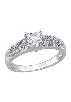 Best Pirce ๐ Lab Created 3/5 ct. t.w. Created White Sapphire and Diamond-Accent Heart Vintage Ring in Sterling Silver by Belk & Co. โค๏ธ 11 Best Pirce ๐ Lab Created 3/5 ct. t.w. Created White Sapphire and Diamond-Accent Heart Vintage Ring in Sterling Silver by Belk & Co. โค๏ธ -DealsBelk & Co. Store Belk 35195