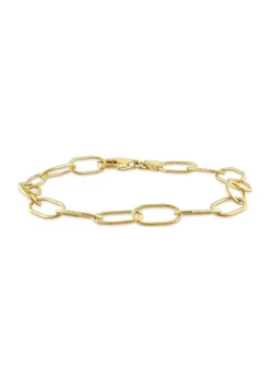 Best reviews of ✨ 18k Yellow Gold Plated Sterling Silver Twisted Rolo Chain Bracelet, 7.5" by Belk & Co. 😀 -DealsBelk & Co. Store Belk 35211