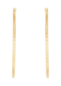 Discount ✔️ 2x50MM Round Tube Hoop Earrings in Sterling Silver by Belk & Co. ✨