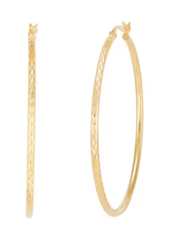 Discount ✔️ 2x50MM Round Tube Hoop Earrings in Sterling Silver by Belk & Co. ✨ -DealsBelk & Co. Store Belk 35214