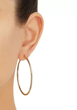 Discount ✔️ 2x50MM Round Tube Hoop Earrings in Sterling Silver by Belk & Co. ✨ -DealsBelk & Co. Store Belk 35215