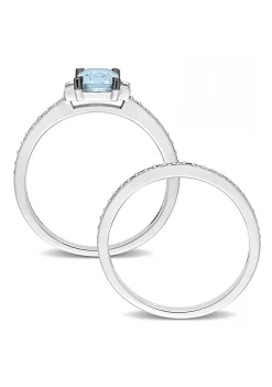 Budget โค๏ธ 4/5 ct. t.g.w. Light Blue Sapphire and 3/8 ct. t.w. Diamond Bridal Set Ring in 14K White Gold by Belk & Co. ๐ 9 Budget โค๏ธ 4/5 ct. t.g.w. Light Blue Sapphire and 3/8 ct. t.w. Diamond Bridal Set Ring in 14K White Gold by Belk & Co. ๐ -DealsBelk & Co. Store Belk 35222