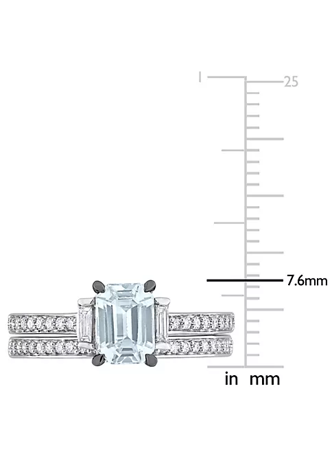 Budget โค๏ธ 4/5 ct. t.g.w. Light Blue Sapphire and 3/8 ct. t.w. Diamond Bridal Set Ring in 14K White Gold by Belk & Co. ๐ 5 Budget โค๏ธ 4/5 ct. t.g.w. Light Blue Sapphire and 3/8 ct. t.w. Diamond Bridal Set Ring in 14K White Gold by Belk & Co. ๐ - Image 5