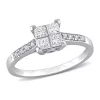 Top 10 ⌛ 5/8 CT TW Princess and Round-Cut Diamond Cluster Engagement Ring in 10k White Gold by Belk & Co. 💯