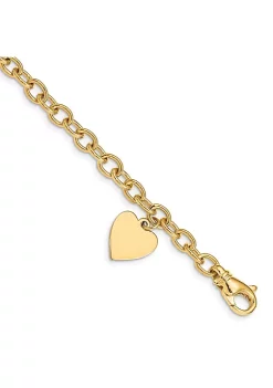 Top 10 ✨ 14K Yellow Gold Link with Heart Charm Bracelet by Belk & Co. ✨ -DealsBelk & Co. Store Belk 35270