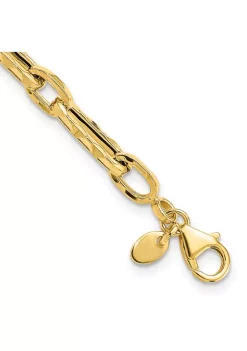 Best deal ⭐ 14K Yellow Gold Polished and Textured Fancy Link Necklace by Belk & Co. ❤️ -DealsBelk & Co. Store Belk 35280