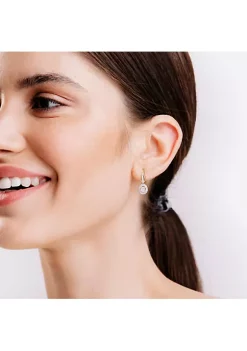 Flash Sale 👏 1/2 ct. t.w. Diamond Double Halo Oval Cluster Drop Leverback Earrings in 10K Yellow Gold by Belk & Co. 🌟 -DealsBelk & Co. Store Belk 35287