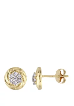 Best reviews of 🔔 1/4 ct. t.w. Diamond Swirl Stud Earrings in 10k Yellow Gold by Belk & Co. 🎉