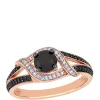 Coupon ⌛ 1 ct. t.w. Black and White Diamond Split Shank Engagement Ring in 10K Rose Gold by Belk & Co. 😀