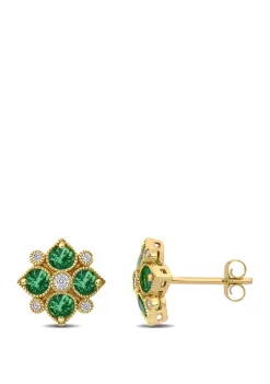 Best Sale 🤩 3/4 ct. t.w. Emerald and 1/8 ct. t.w. Diamond Floral Stud Earrings in 14k Yellow Gold by Belk & Co. 🤩 5 Best Sale 🤩 3/4 ct. t.w. Emerald and 1/8 ct. t.w. Diamond Floral Stud Earrings in 14k Yellow Gold by Belk & Co. 🤩 -DealsBelk & Co. Store Belk 35305