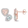 Budget 🌟 2.1 ct. t.g.w. Morganite, Aquamarine and 3/8 ct. t.w. Diamond Stud Earrings in 10K Rose Gold by Belk & Co. 👍