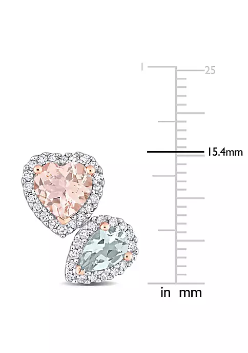 Budget ๐ 2.1 ct. t.g.w. Morganite, Aquamarine and 3/8 ct. t.w. Diamond Stud Earrings in 10K Rose Gold by Belk & Co. ๐ 3 Budget ๐ 2.1 ct. t.g.w. Morganite, Aquamarine and 3/8 ct. t.w. Diamond Stud Earrings in 10K Rose Gold by Belk & Co. ๐ - Image 3