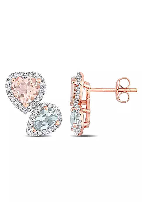 Budget ๐ 2.1 ct. t.g.w. Morganite, Aquamarine and 3/8 ct. t.w. Diamond Stud Earrings in 10K Rose Gold by Belk & Co. ๐ 5 Budget ๐ 2.1 ct. t.g.w. Morganite, Aquamarine and 3/8 ct. t.w. Diamond Stud Earrings in 10K Rose Gold by Belk & Co. ๐ - Image 5
