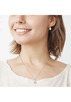 Top 10 🛒 Lab Created 2-pc Set of 3 7/8 CT TGW Pear Shaped Moissanite Halo Pendant with Chain and Leverback Earrings Set in Sterling Silver by Belk & Co. 👍 -DealsBelk & Co. Store Belk 35340