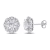 Coupon 😍 Lab Created 6.1 CT TGW Created White Sapphire Floral Halo Earrings in 10k White Gold by Belk & Co. 👍