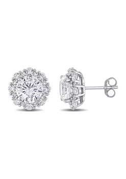 Coupon 😍 Lab Created 6.1 CT TGW Created White Sapphire Floral Halo Earrings in 10k White Gold by Belk & Co. 👍 -DealsBelk & Co. Store Belk 35352