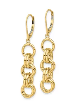 Hot Sale 🎉 14K Yellow Gold Polished Circle Links Dangle Earrings by Belk & Co. ⭐ -DealsBelk & Co. Store Belk 35366