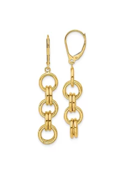 Hot Sale 🎉 14K Yellow Gold Polished Circle Links Dangle Earrings by Belk & Co. ⭐ -DealsBelk & Co. Store Belk 35368