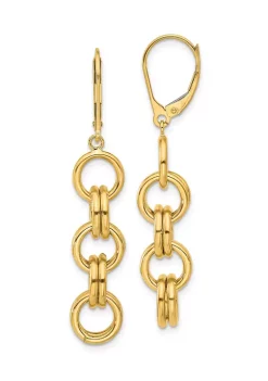 Hot Sale 🎉 14K Yellow Gold Polished Circle Links Dangle Earrings by Belk & Co. ⭐ -DealsBelk & Co. Store Belk 35370
