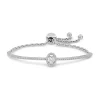 New 😍 Lab Created 3/4 Ct DEW Created Moissanite Oval Halo Adjustable Bolo Bracelet in Sterling Silver by Belk & Co. 🧨