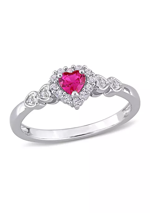 Buy ๐ Created Ruby Created and White Sapphire Diamond-Accent Halo Heart Ring in Sterling Silver by Belk & Co. ๐งจ 1 Buy ๐ Created Ruby Created and White Sapphire Diamond-Accent Halo Heart Ring in Sterling Silver by Belk & Co. ๐งจ