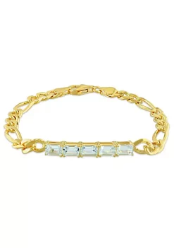Coupon ๐ 2.75 CT TGW Aquamarine Birthstone Link Bracelet in Yellow Plated Sterling Silver by Belk & Co. ๐งจ