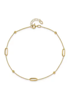 Best reviews of 🌟 14K Yellow Gold Polished Diamond Cut Beads with 1 Inch Extension Anklet by Belk & Co. 🥰 -DealsBelk & Co. Store Belk 35411