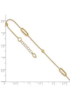 Best reviews of 🌟 14K Yellow Gold Polished Diamond Cut Beads with 1 Inch Extension Anklet by Belk & Co. 🥰 -DealsBelk & Co. Store Belk 35412