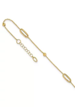 Best reviews of 🌟 14K Yellow Gold Polished Diamond Cut Beads with 1 Inch Extension Anklet by Belk & Co. 🥰 -DealsBelk & Co. Store Belk 35413