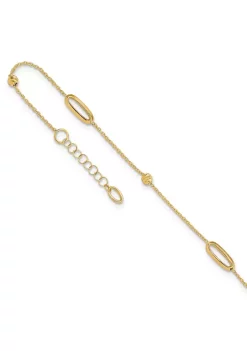 Best reviews of 🌟 14K Yellow Gold Polished Diamond Cut Beads with 1 Inch Extension Anklet by Belk & Co. 🥰 -DealsBelk & Co. Store Belk 35414