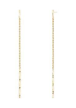 Cheap ⌛ Hollow Rope with Tube Stick at Bottom Earrings in 10K Yellow Gold by Belk & Co. 🔔 -DealsBelk & Co. Store Belk 35422