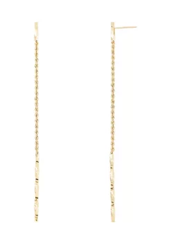 Cheap ⌛ Hollow Rope with Tube Stick at Bottom Earrings in 10K Yellow Gold by Belk & Co. 🔔 -DealsBelk & Co. Store Belk 35423