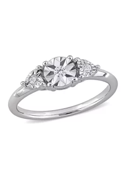 Flash Sale 🧨 1/10 ct. t.w. Diamond Three Stone Engagement Ring in Sterling Silver by Belk & Co. 🌟 -DealsBelk & Co. Store Belk 35445