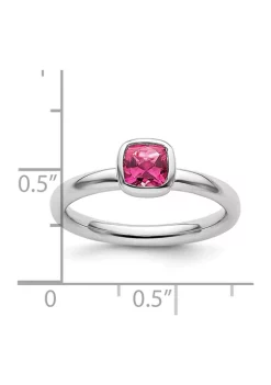 Best Sale 🌟 1/2 ct. t.w. Cushion-cut Pink Tourmaline Stackable Expressions Ring in Sterling Silver by Belk & Co. 🔥 -DealsBelk & Co. Store Belk 35458