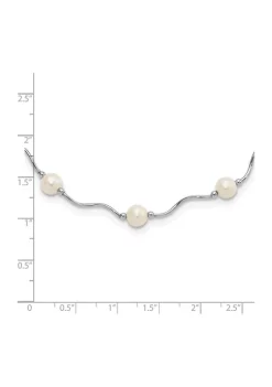 Buy 🎉 Sterling Silver Rhodium-plated 6-7mm White Freshwater Cultured Pearl Necklace by Belk & Co. ⭐ -DealsBelk & Co. Store Belk 35474