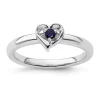 Best deal 💯 1/10 ct. t.w. Lab Created Sapphire Heart Stackable Expressions Ring in Sterling Silver by Belk & Co. 🛒