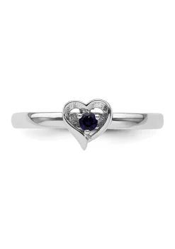 Best deal 💯 1/10 ct. t.w. Lab Created Sapphire Heart Stackable Expressions Ring in Sterling Silver by Belk & Co. 🛒 -DealsBelk & Co. Store Belk 35495