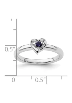 Best deal 💯 1/10 ct. t.w. Lab Created Sapphire Heart Stackable Expressions Ring in Sterling Silver by Belk & Co. 🛒 -DealsBelk & Co. Store Belk 35496