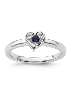 Best deal 💯 1/10 ct. t.w. Lab Created Sapphire Heart Stackable Expressions Ring in Sterling Silver by Belk & Co. 🛒 -DealsBelk & Co. Store Belk 35497
