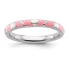 Best Sale 🌟 Sterling Silver Stackable Expressions Pink Enamel Heart Ring by Belk & Co. 🔥