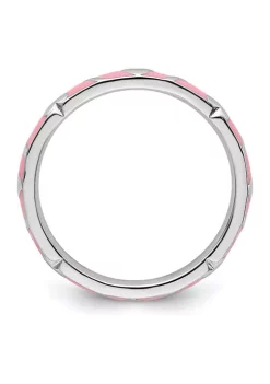Best Sale 🌟 Sterling Silver Stackable Expressions Pink Enamel Heart Ring by Belk & Co. 🔥 -DealsBelk & Co. Store Belk 35499