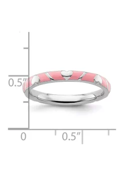 Best Sale 🌟 Sterling Silver Stackable Expressions Pink Enamel Heart Ring by Belk & Co. 🔥 -DealsBelk & Co. Store Belk 35501