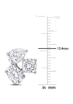 Buy 🤩 4.8 ct. t.w. Created Moissanite Three-Stone Earrings in Sterling Silver by Belk & Co. ❤️ -DealsBelk & Co. Store Belk 35529